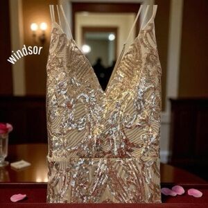 Windsor Gold/Champagne Sequin Gown